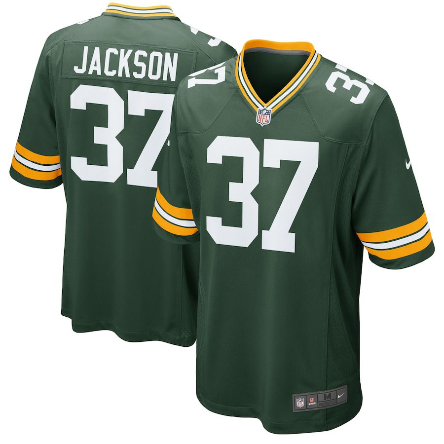 Men Green Bay Packers 37 Josh Jackson Nike Green Game Player NFL Jersey